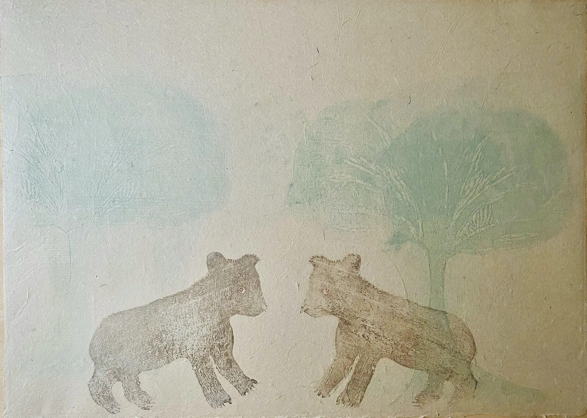Two bears in the woods