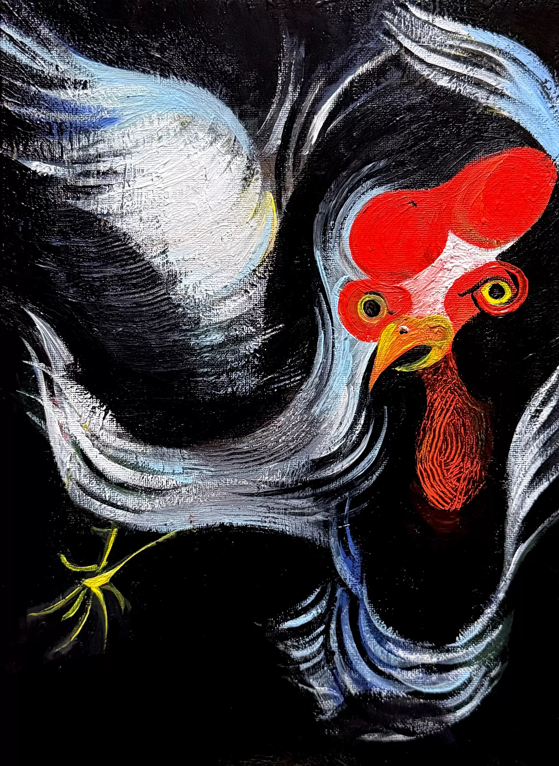 林　耕平　　コウヘイ画伯　　　自画像　　油彩画　　木製ボード 林耕平/コウヘイ画伯 — Artmeter™