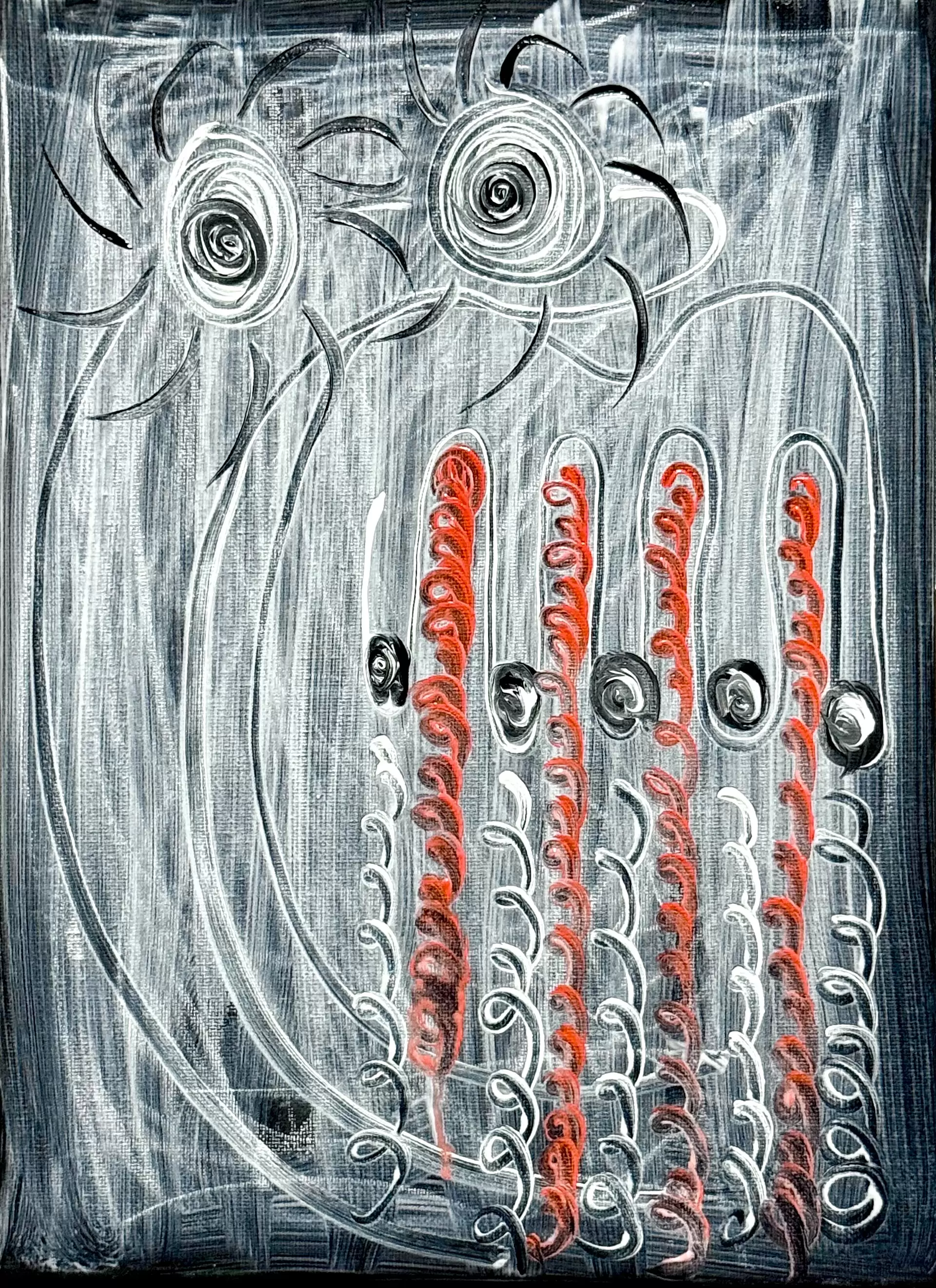 林　耕平　　コウヘイ画伯　　　自画像　　油彩画　　木製ボード 林耕平/コウヘイ画伯 — Artmeter™