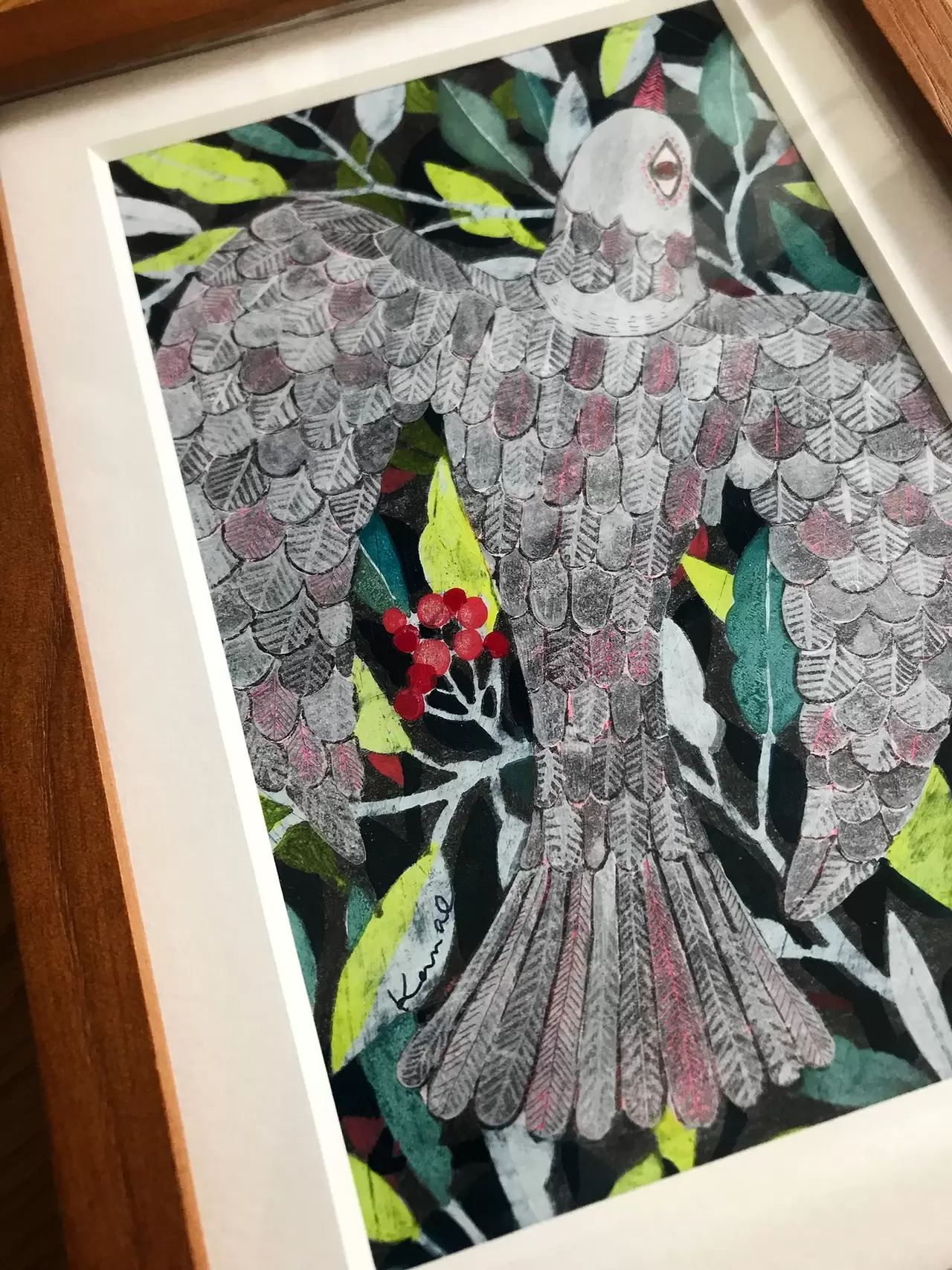 鳥と赤い実 by こうのかなえ | 現代アートの販売・通販 | ArtSticker