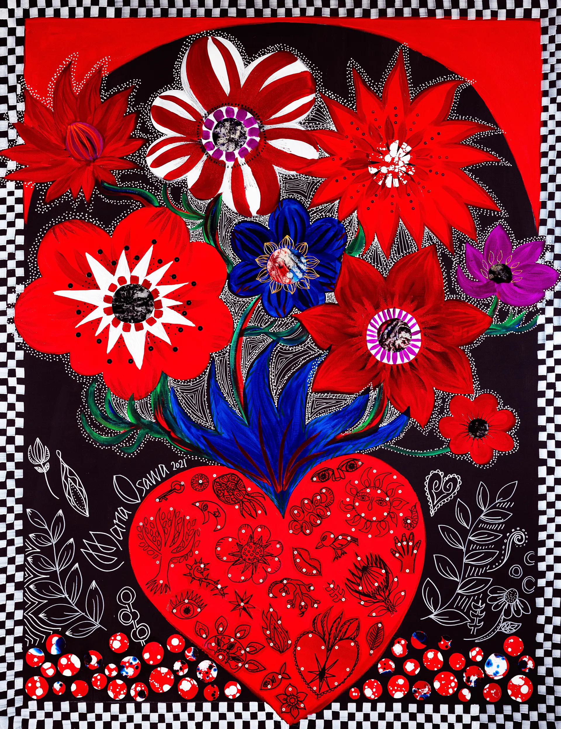 Anemone Red Sensation with Milagro Corazon