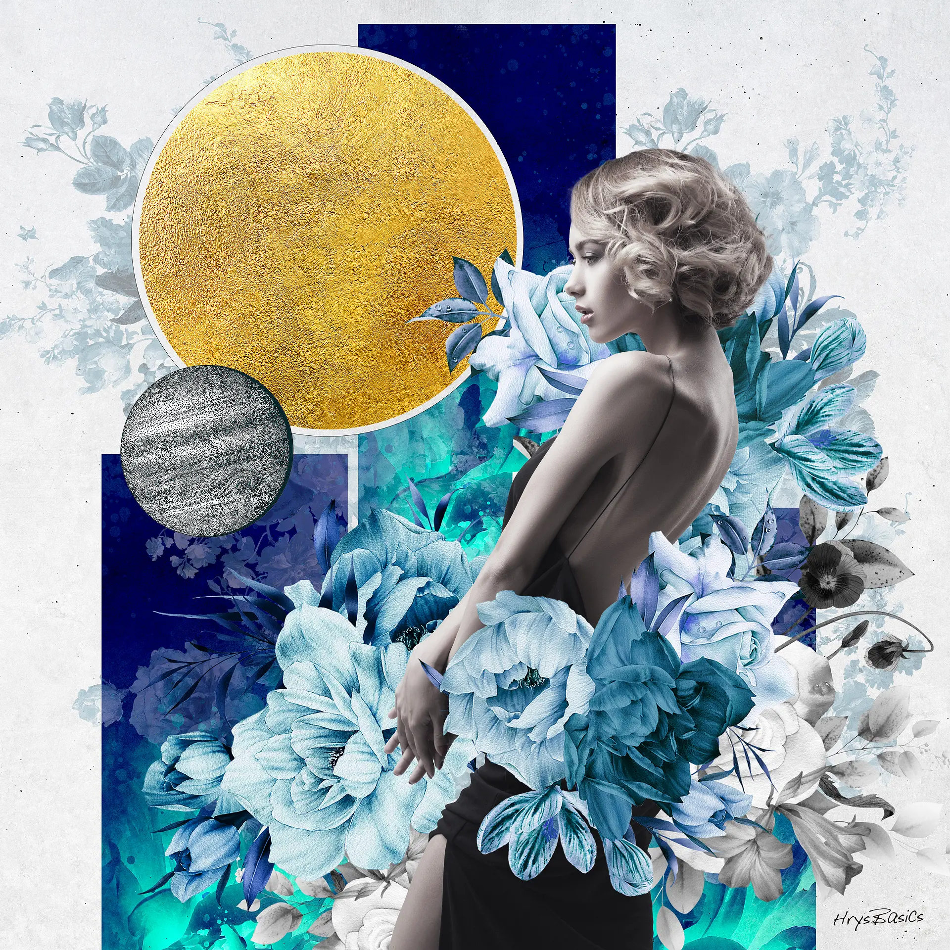 Yオリジナルアート作品 RAINBOW2000 HAKUSAN ポスター Blue Blooming by HrysBasics/ヒロヤス | 現代アートの販売・通販