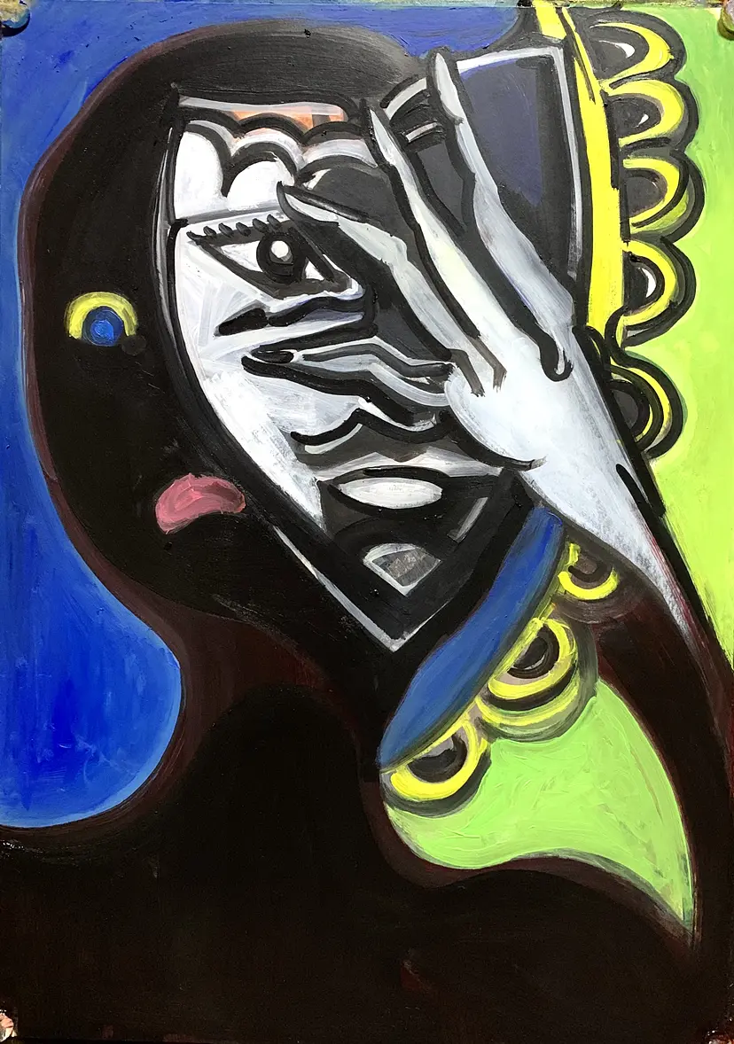 仮面の女 / Masked Lady by 林耕平/コウヘイ画伯