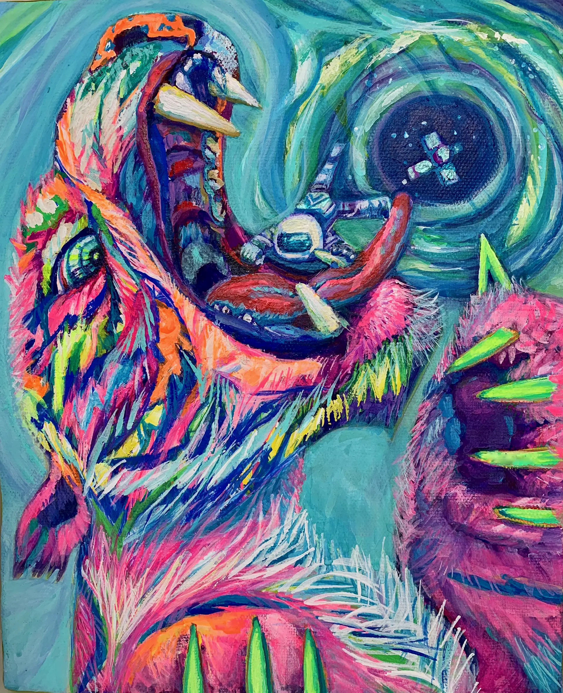 現代アート「時を考える人」（3D painting） Dotted Bloomと同じく新しく届いたMr.Brainwashの作品です。 Mr