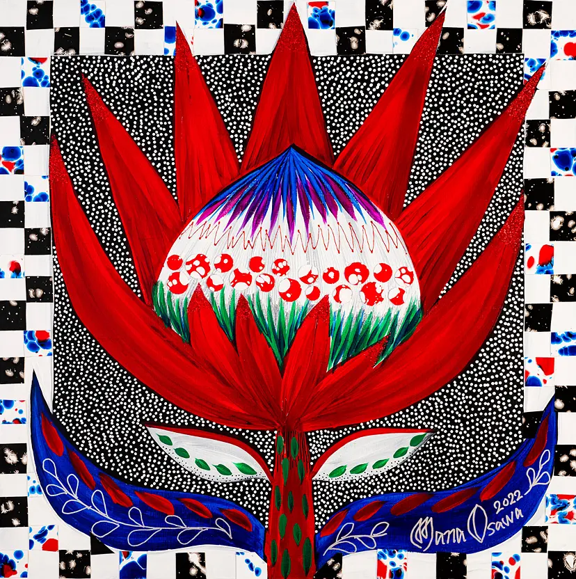 華アワセ　キャンバスアート King Protea Queen's Gambit by Mana Osawa / 大沢愛 | 現代アートの