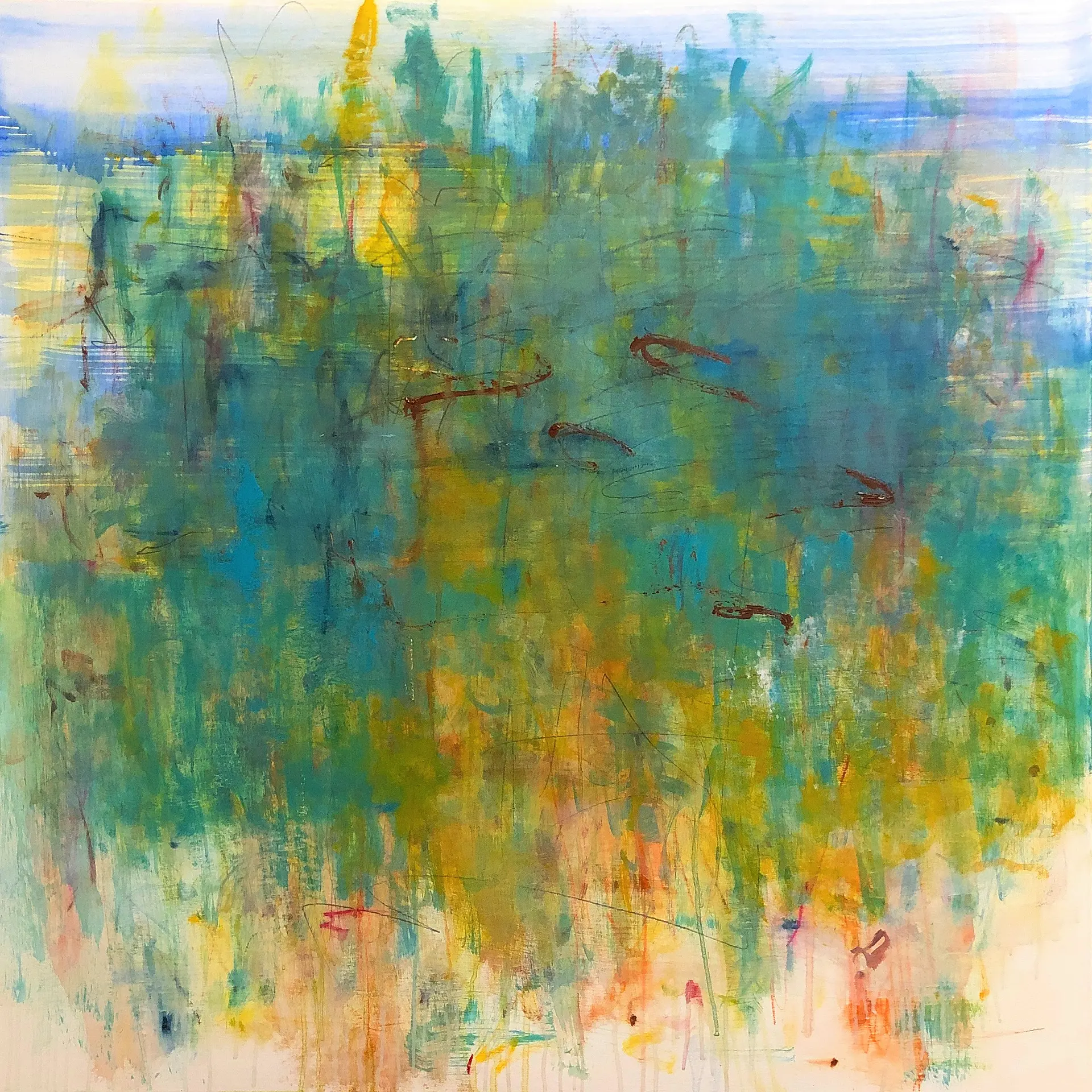 Lake View (油絵) YUKI 油彩画 | 夜空のまち | Taro Otani