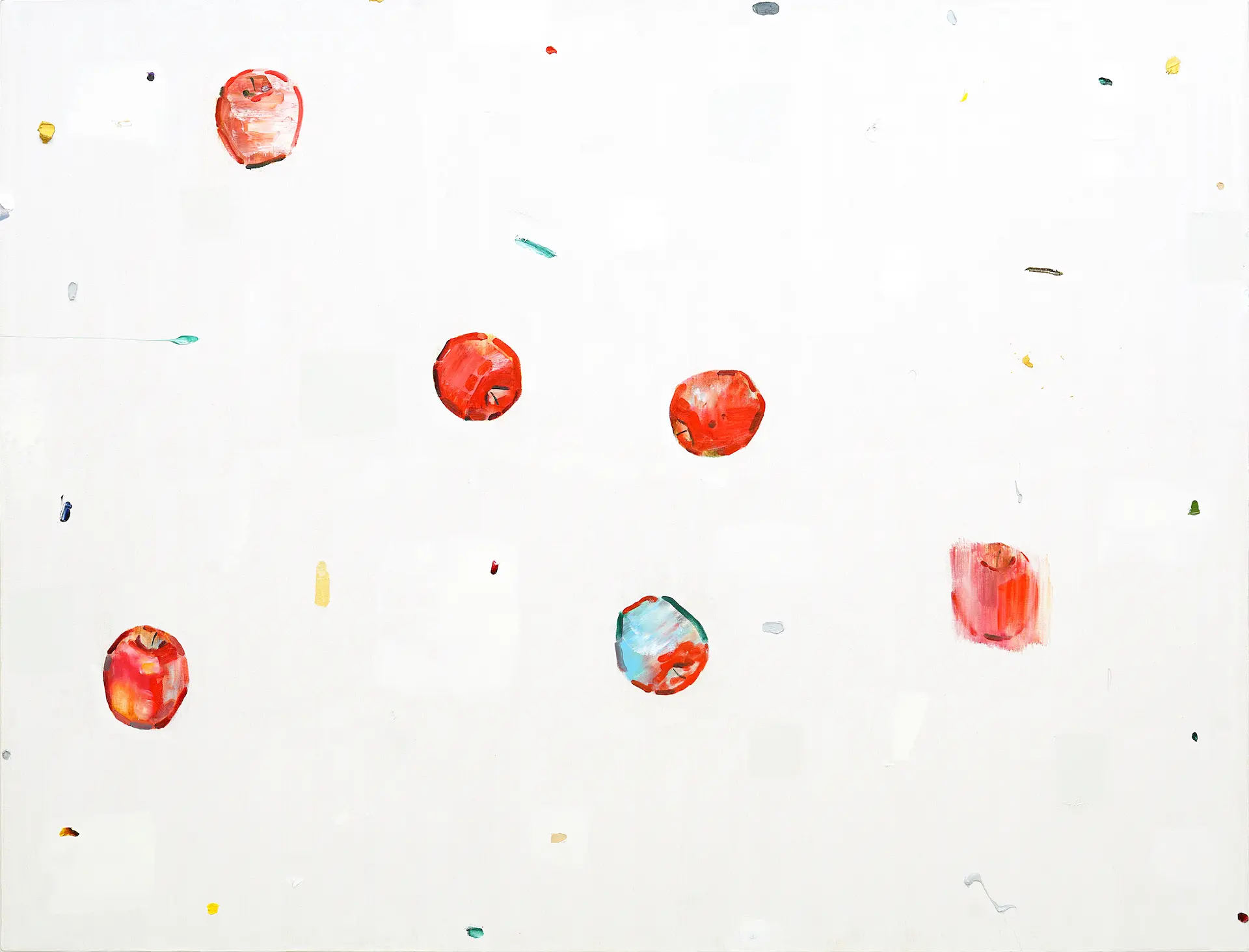 Six apples on the ground