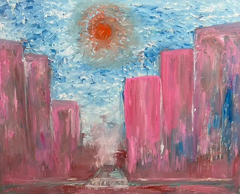 アクリル画 無題 59 100%の不確実と0%の確実 333×333mm 自分が確実だと