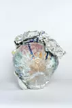 Floral White Glaze Jar