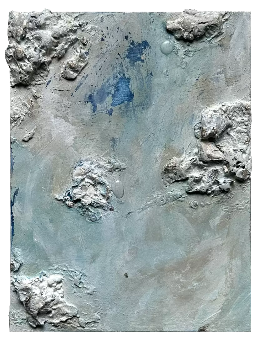 Imaginary Mineral White Blue Drops by Fuji Risako