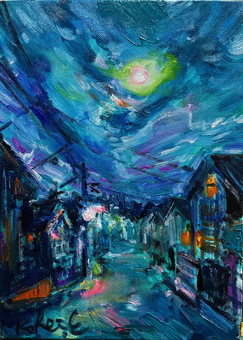 The moonlight shines brightly by ENZAKI KOHEI