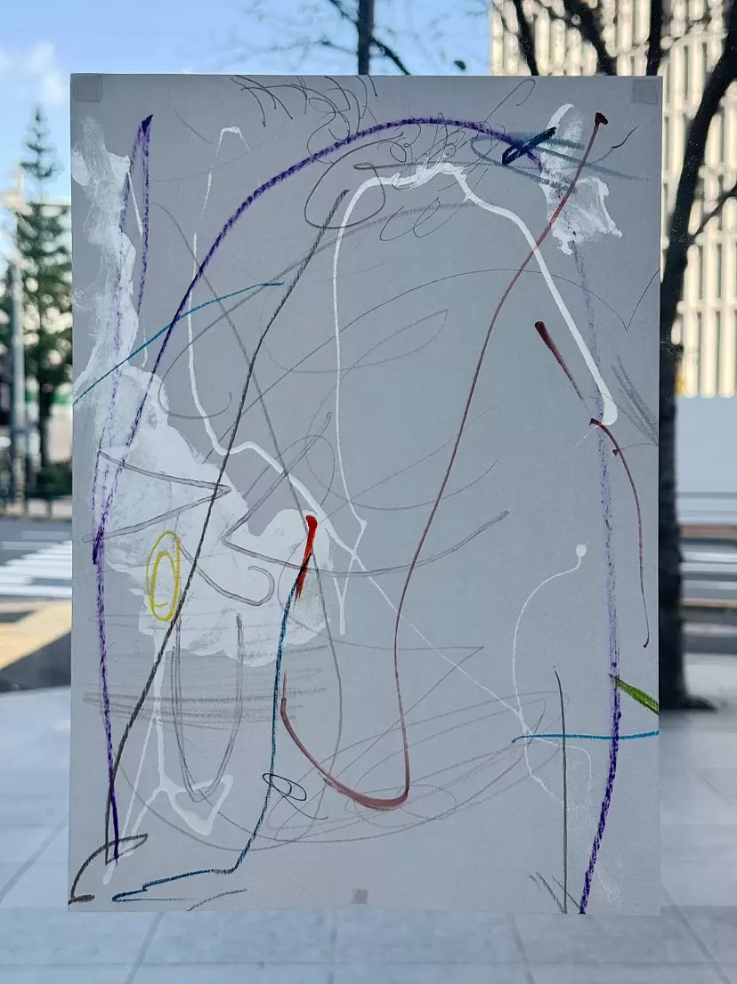 Double-Sided Drawing_Purple line by Minami Okumura