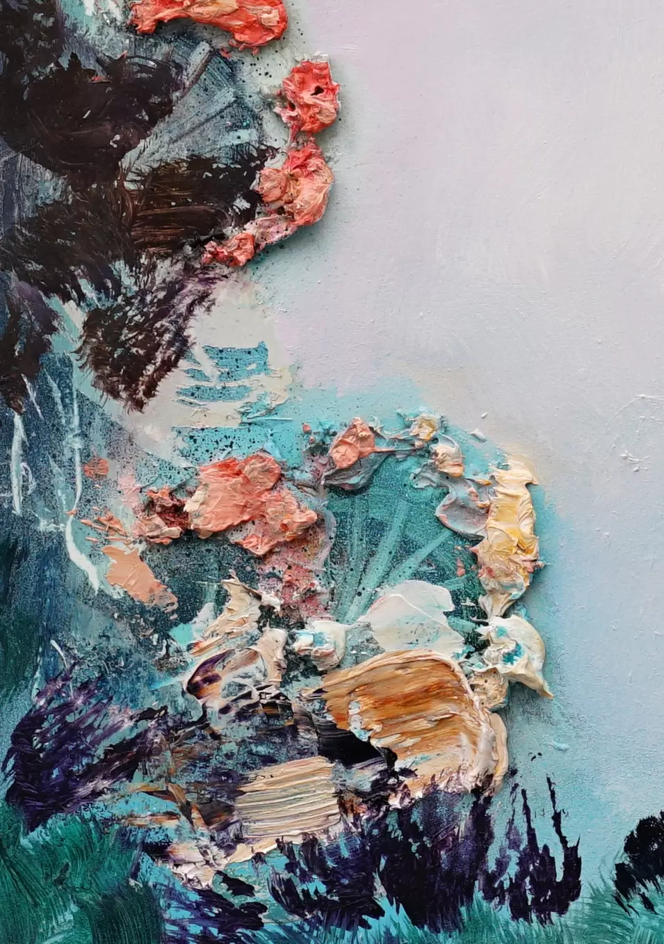 油彩画【garden party】 4号 Vibrant “Zinnia Garden” Acrylic & Ink on Canvas 16”x20” – The Artwerks