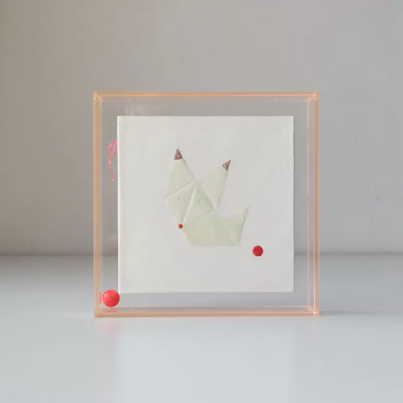 pudding-colored origami fox by Ikuko Matsuo