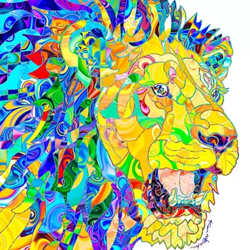 Lion × Fruits × Blue flames