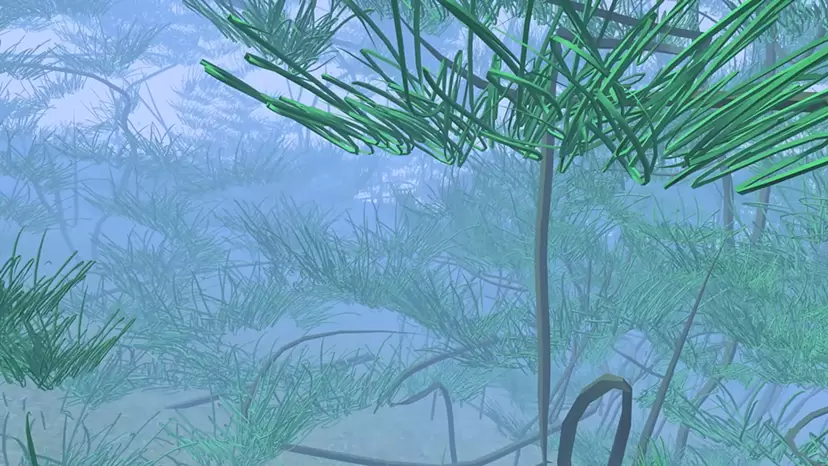Pine forest in fog by 松田 ハル