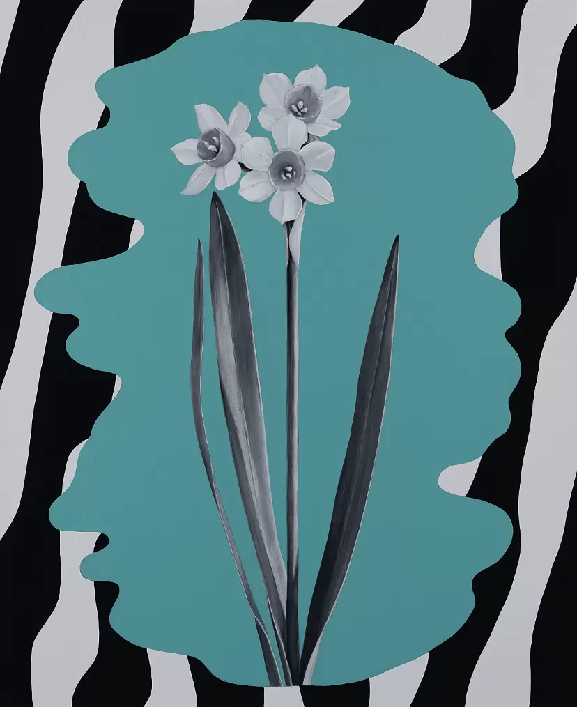 Fake flower reflected in water #02 by Shigeki Matsuyama