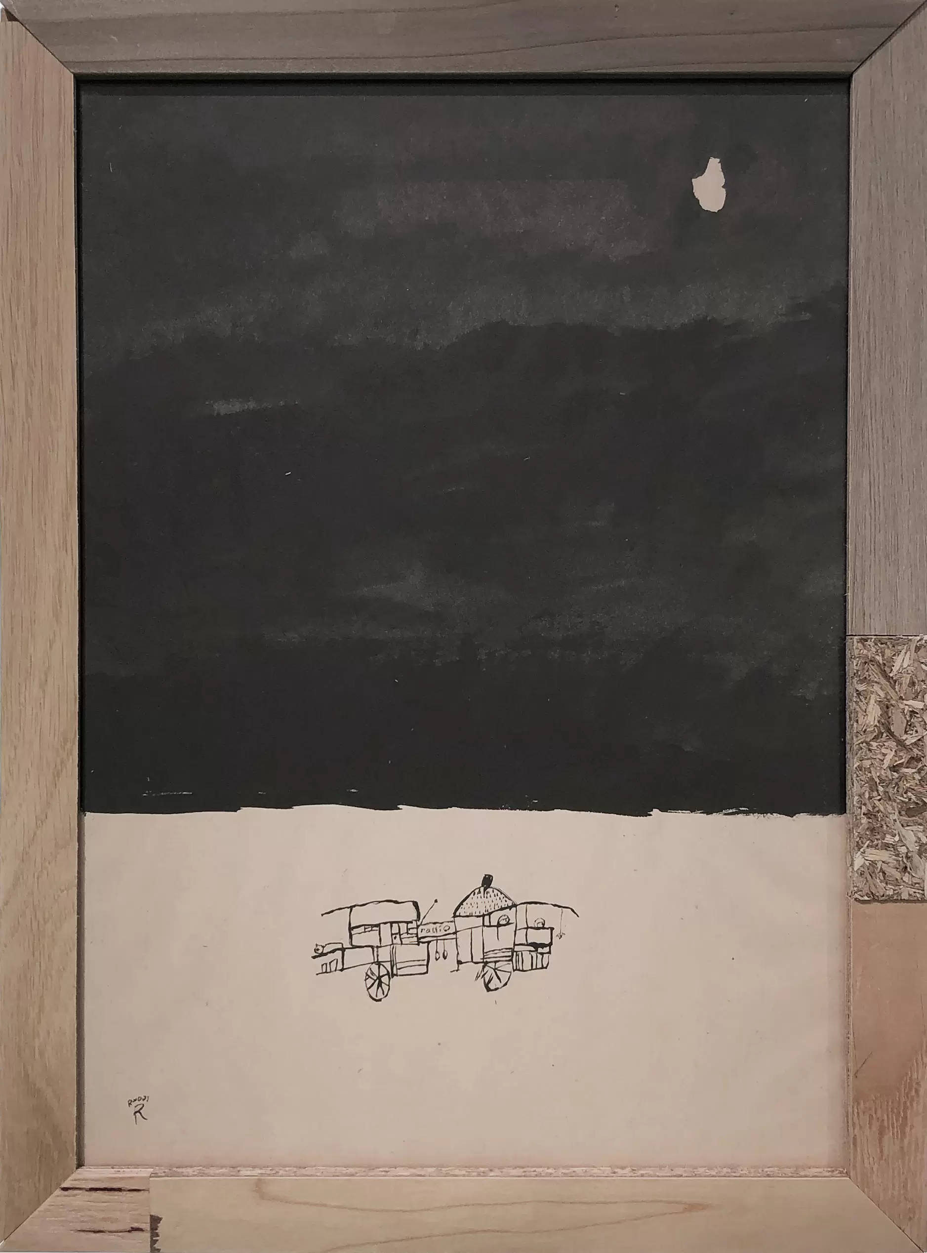 new born - drawings #32 - 月欠け草の原