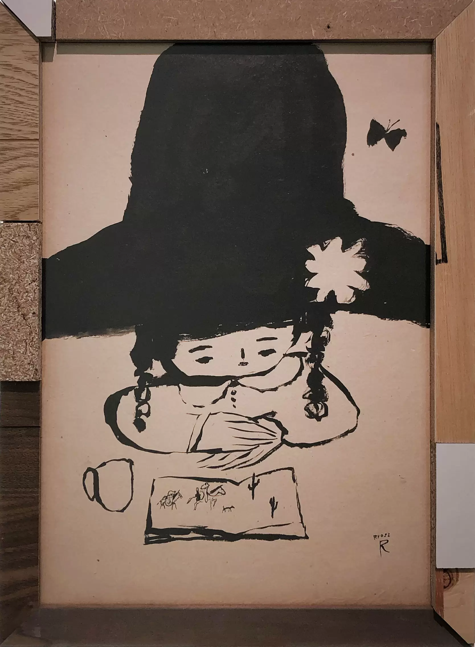 new born - drawings #48 - 馬ロバいぬ荒野を行く