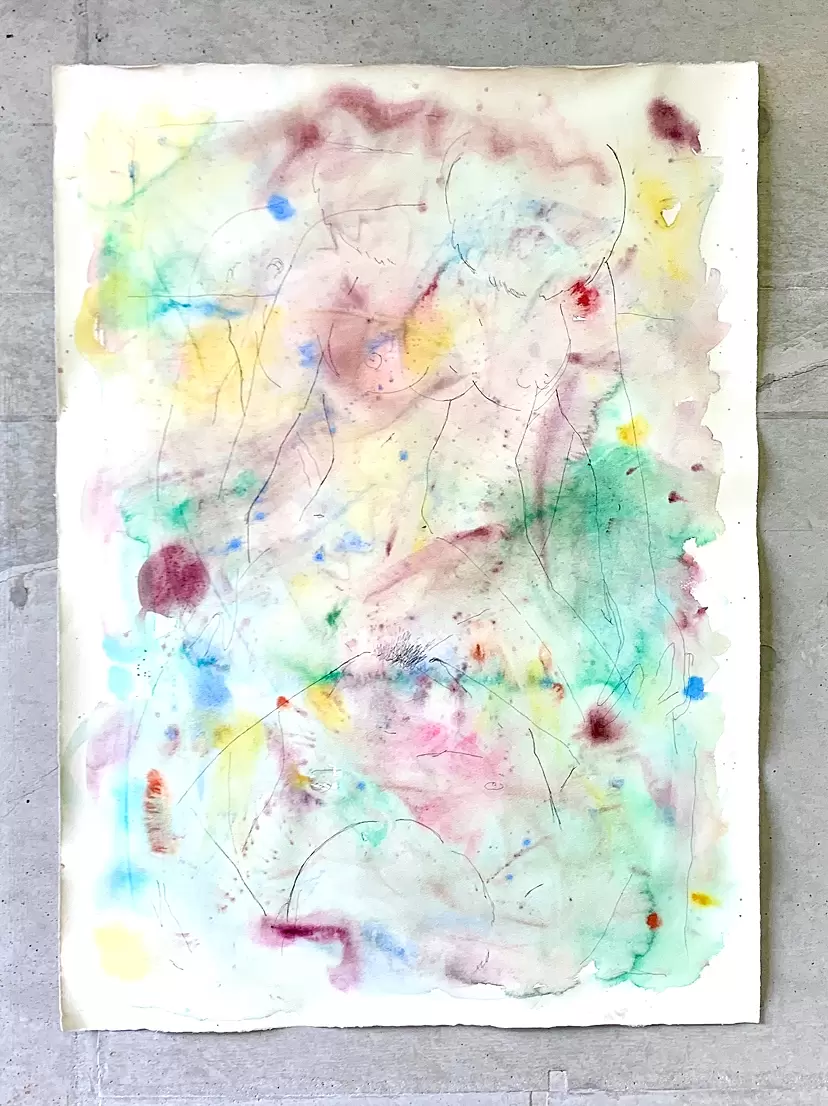 水彩画 アート 竜の住む森 絵画