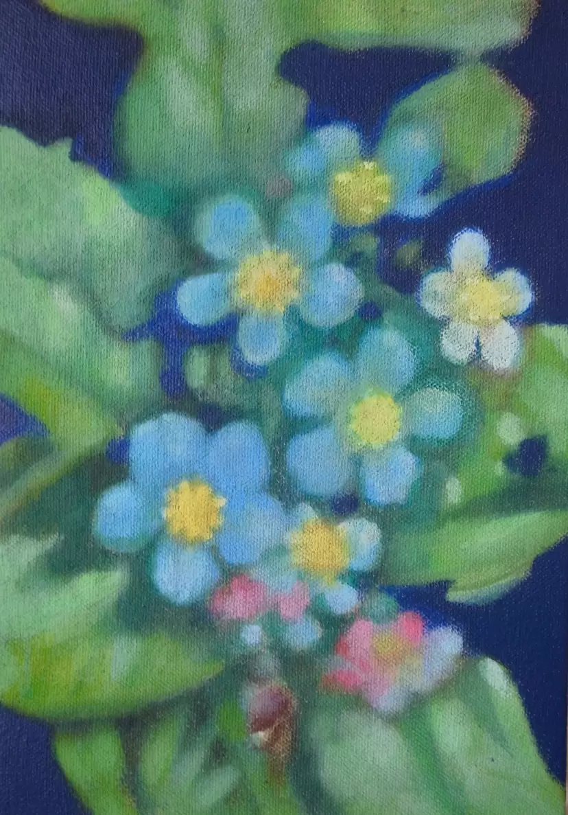 Blue flowers by 朝日 聡子