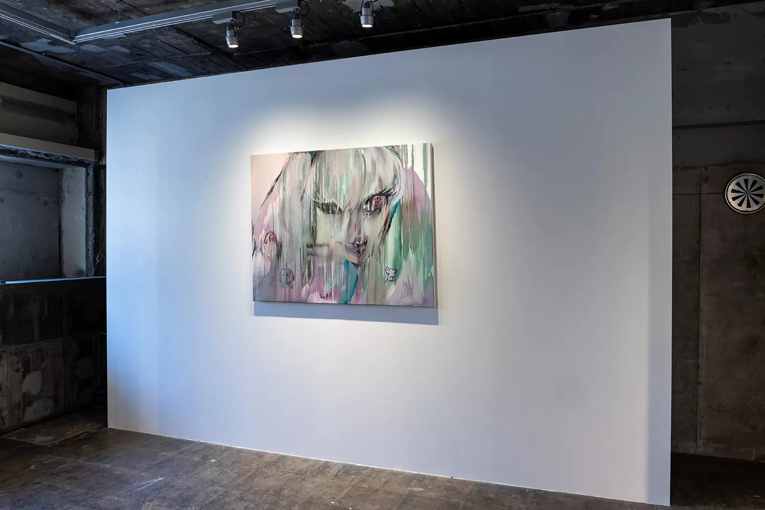 絵画　油彩肉筆画　真作　松浦清『競艶（石光寺にて）』個展出品作品　アンティーク 絵画 油彩肉筆画 真作 松浦清『競艶（石光寺にて）』個展出品