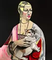 With a white cat 