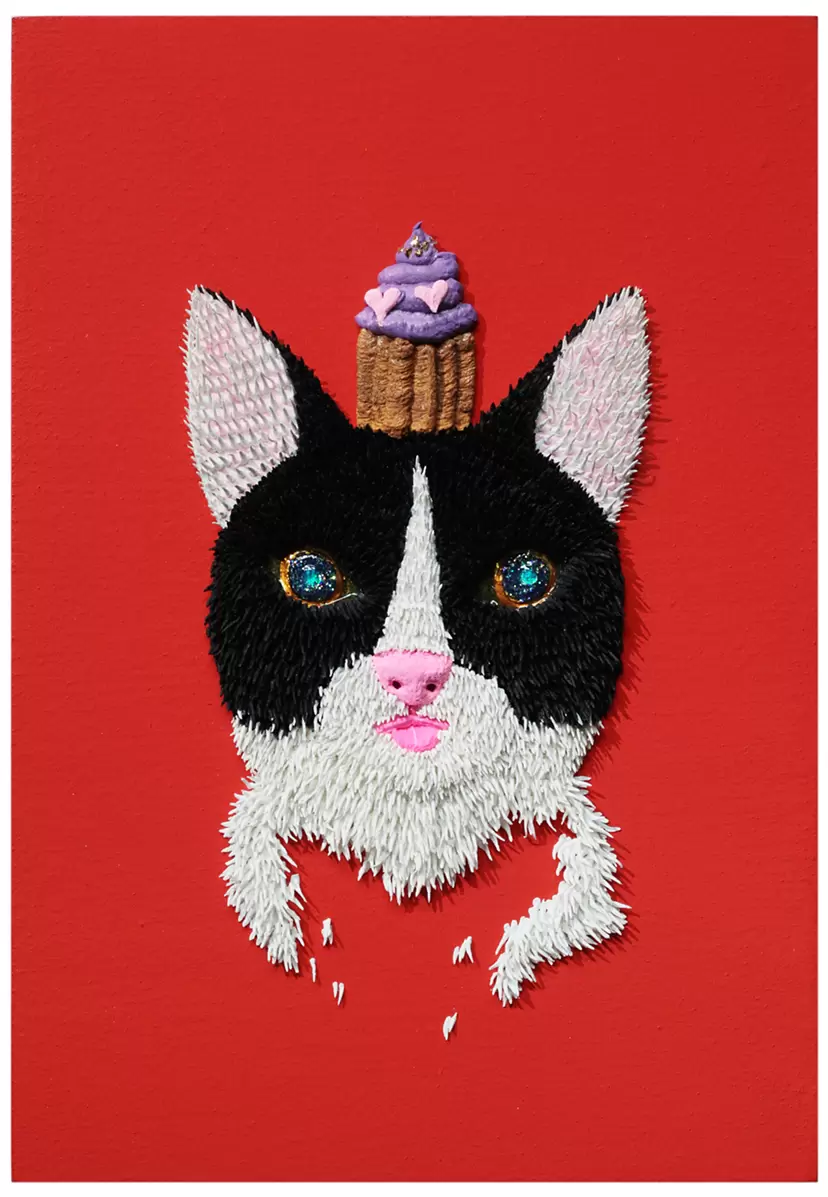 Cupcake & Cat _ カップケーキ大好き!  ＿*猫はハチワレ猫*  by 梶川能一