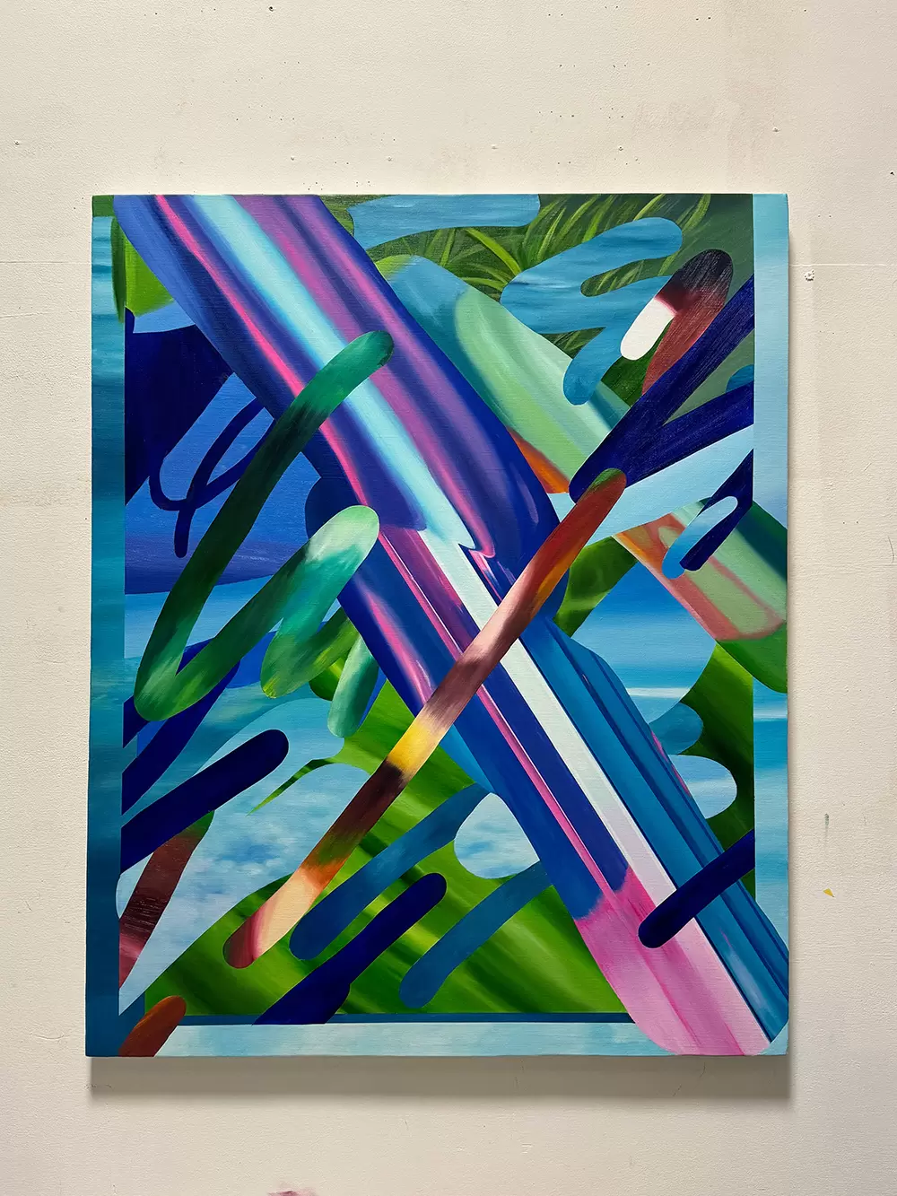 絵画 （9） 絵（原画）#9 イラスト カワサキNinja ZX-9R（青