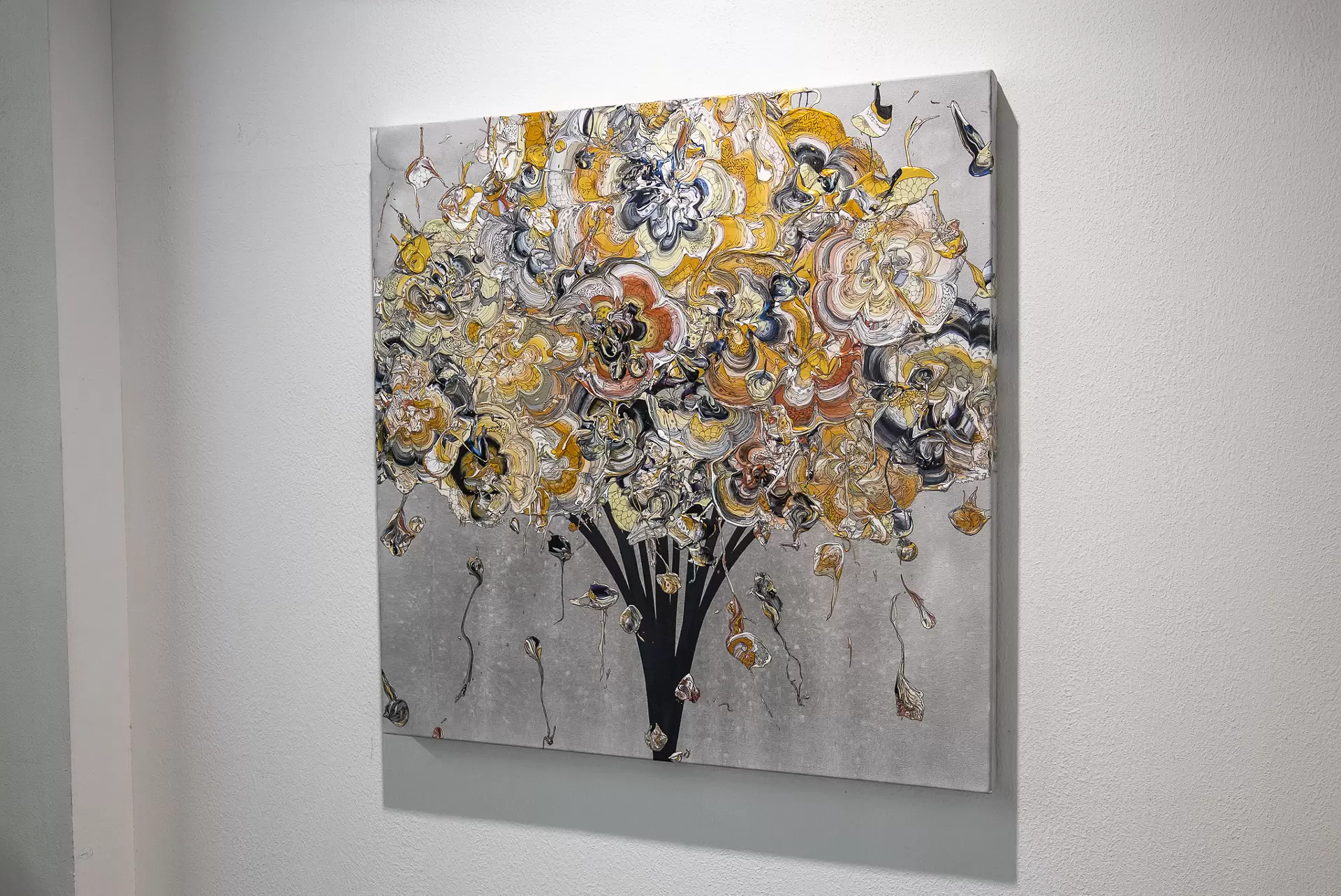 湯田玉田的Abstract Bouquet 231226(Sumi Black x Gold) | 當代藝術在線藝術商店| ArtSticker