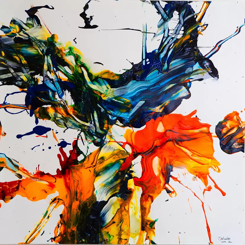 青紫の筆触 by 横島 剛 | 現代アートの販売・通販 | ArtSticker