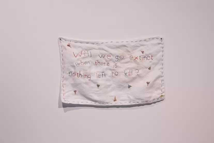 Placemat : WILL WE GO EXTINCT WHEN THERE IS NOTHING LEFT TO KILL? / ランチョンマット：殺す相手がいなくなれば私たちは絶滅しますか？ by 磯村 暖