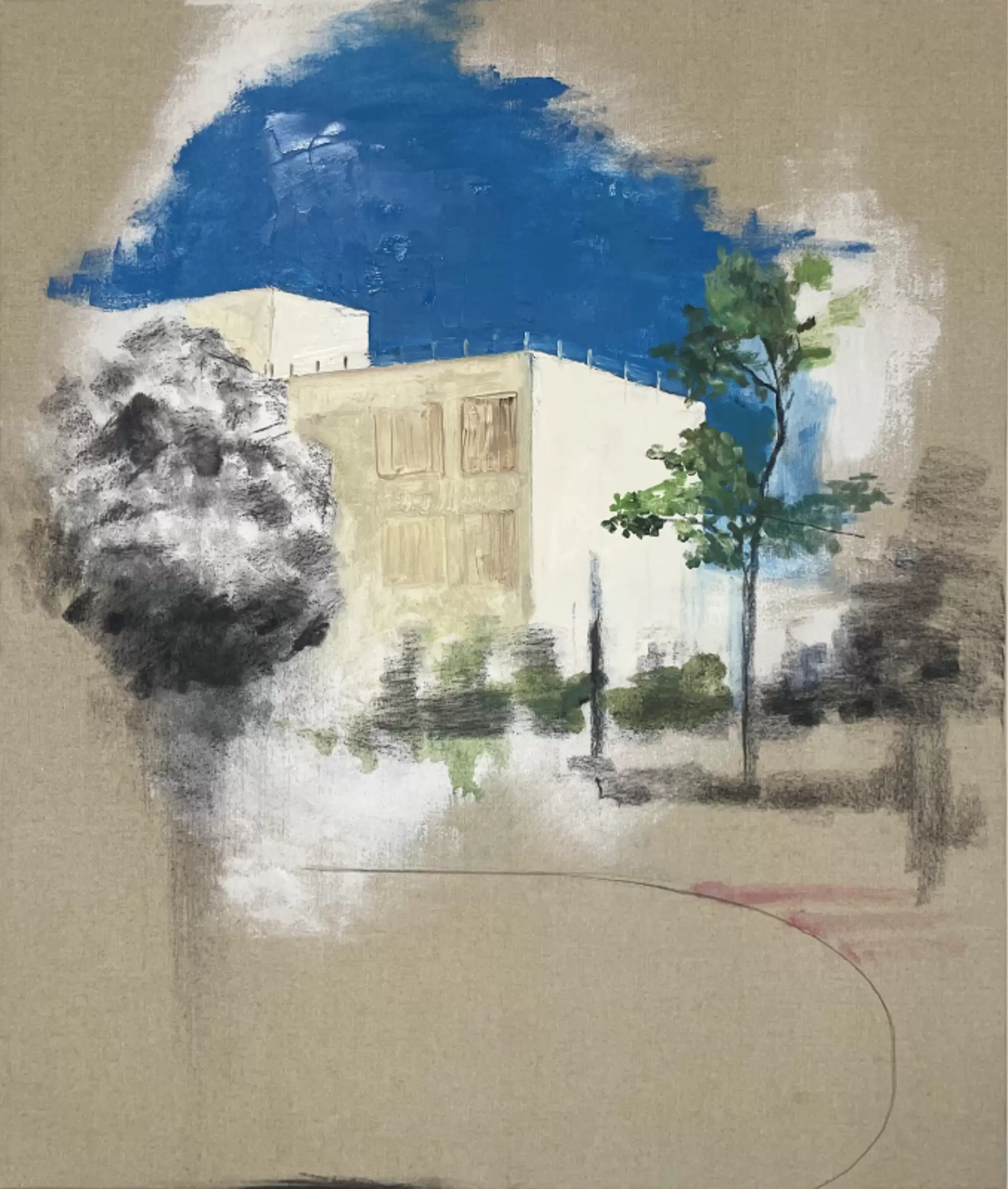 油彩 「建物」 額装 油絵 現代美術 【公式通販】