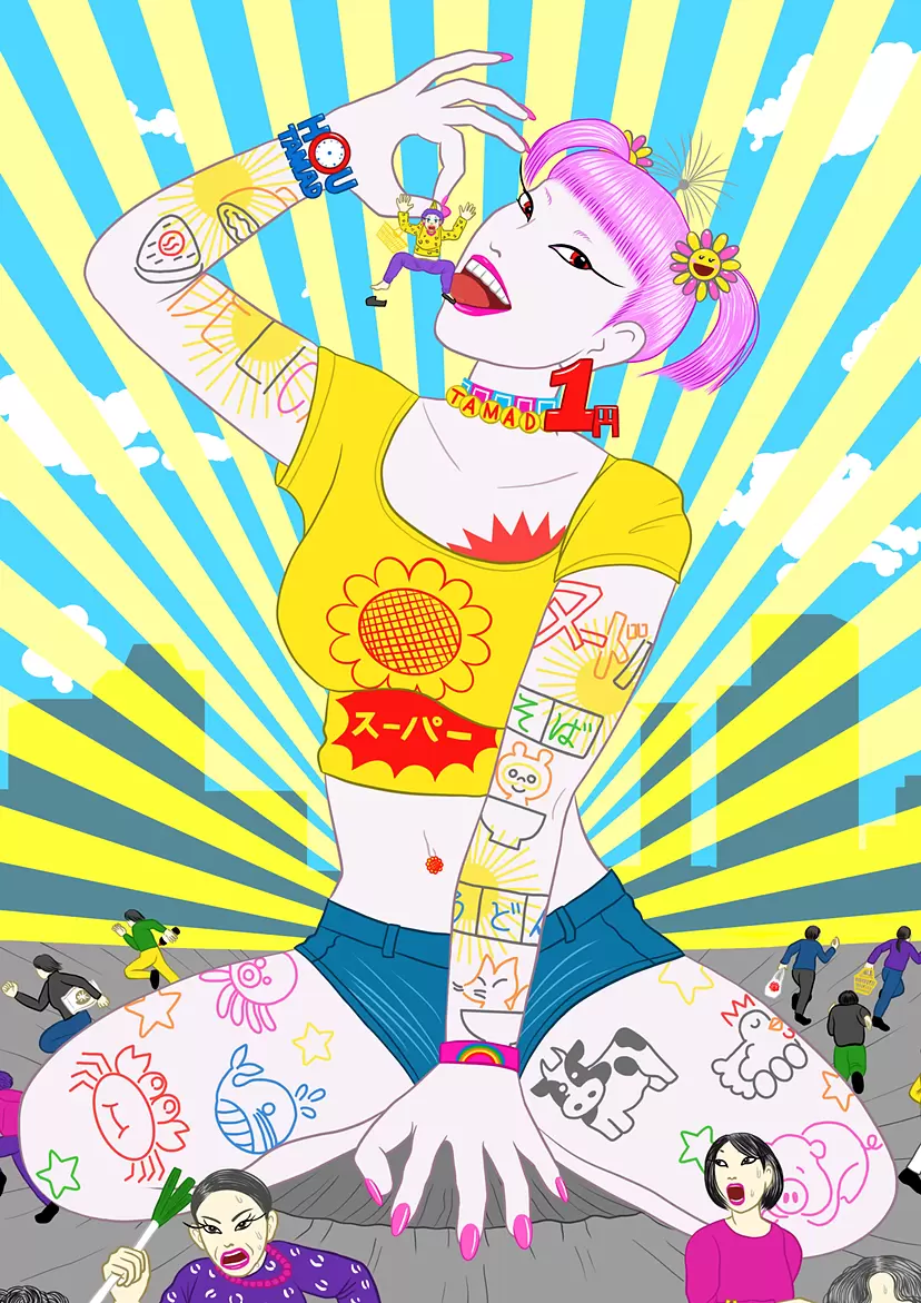 スーパーセール期間限定 たまちゃんA ArtSticker | 現代アートの販売・通販 | 百絵 瀬崎 by ジャケット・アウター