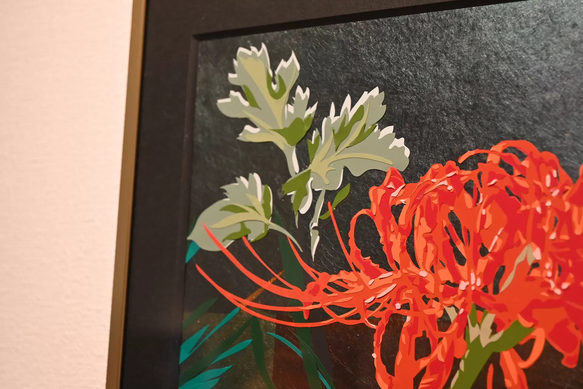 日本画　彼岸花 蔵田美和 日本画 白彼岸花