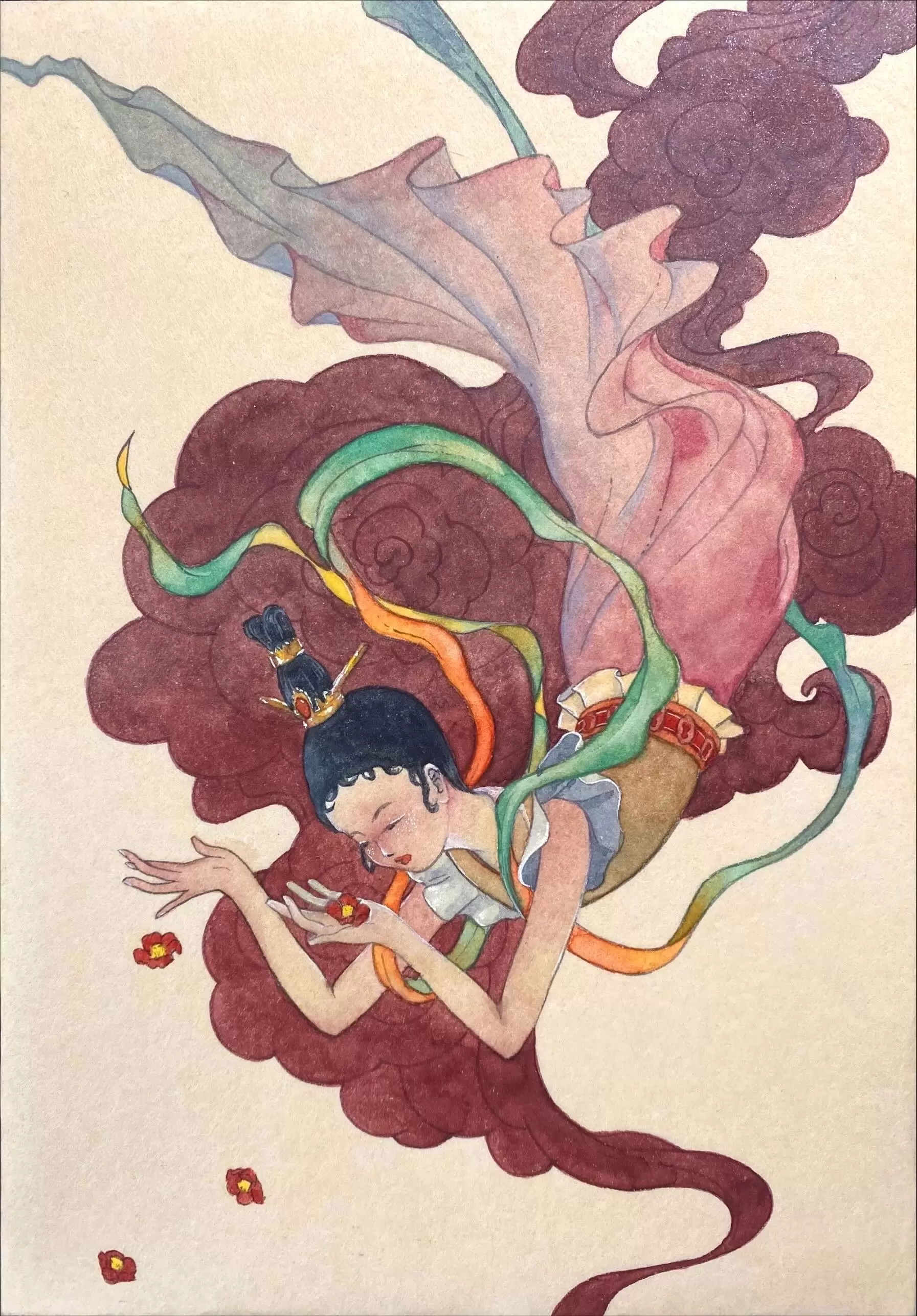 高麗青磁　ひょうたん型 飛翔する天女。鳥の絵柄 とし様専用 高麗青磁 ひょうたん型 飛翔する天女。鳥の絵柄