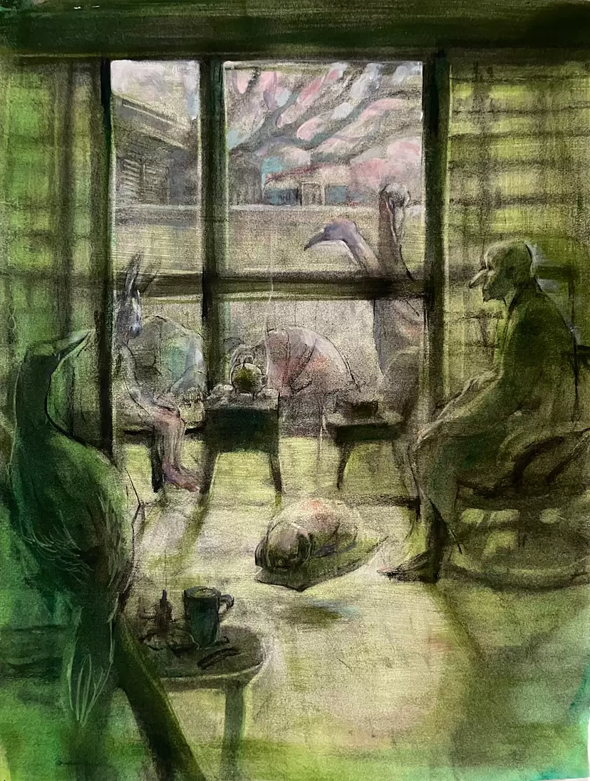 The light from the window falls along with the sound of something coming by Yoyo-YOSHI 