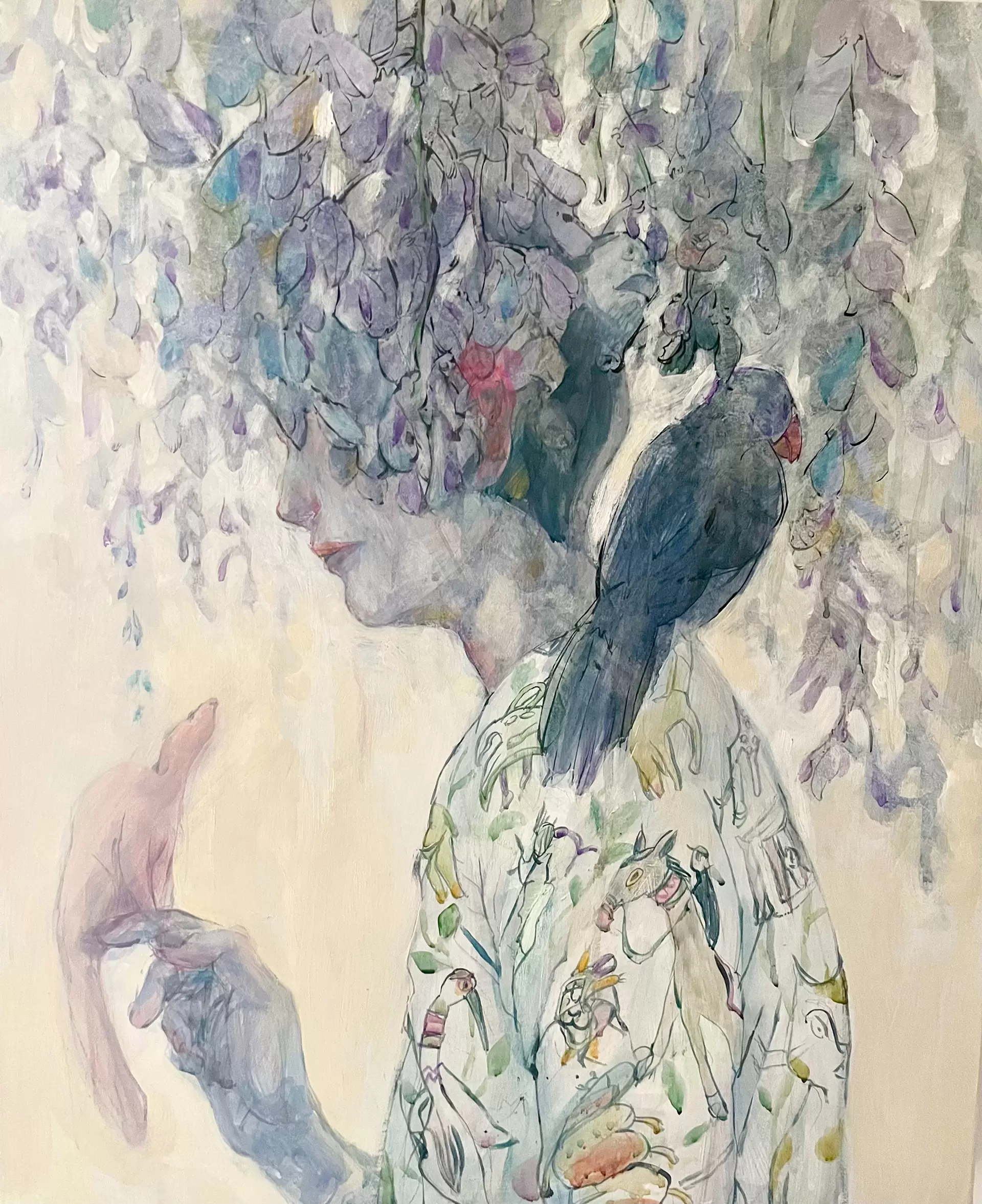 油絵 絵画【藤の花祭り】 d979113dc5b02501754ec43dfb587b