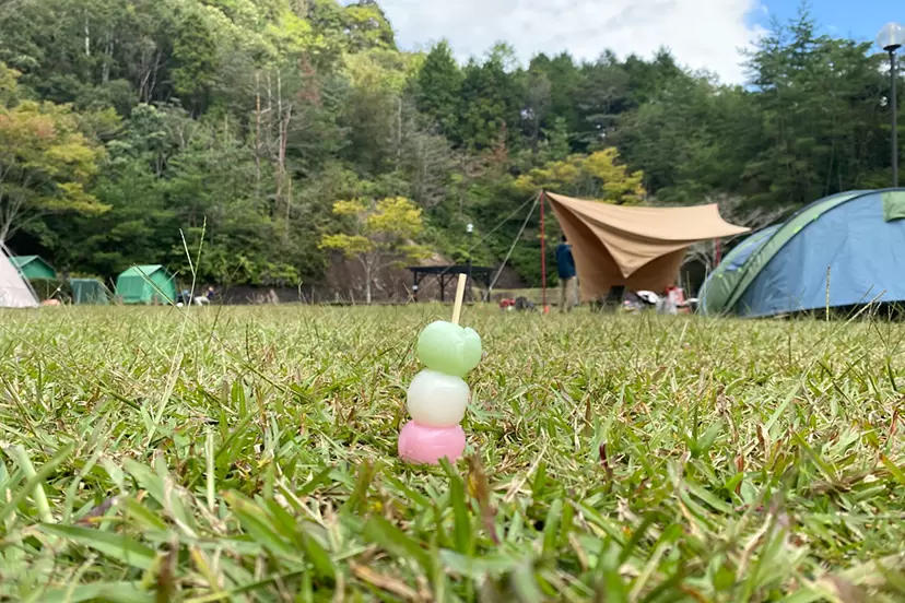 Four color dumplings (green, white, pink, blue) by ENDO RIKA