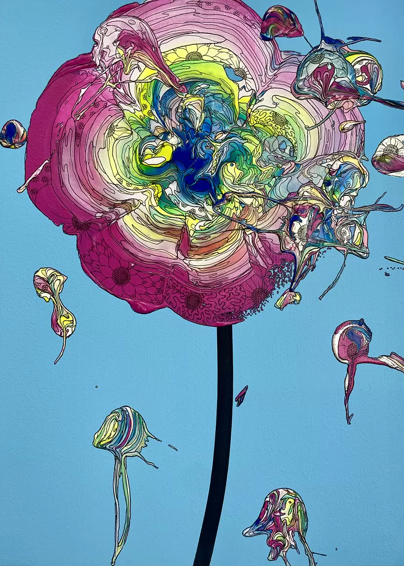 Abstract Single Flower 240720 (Gary x Gold) by yutaokuda