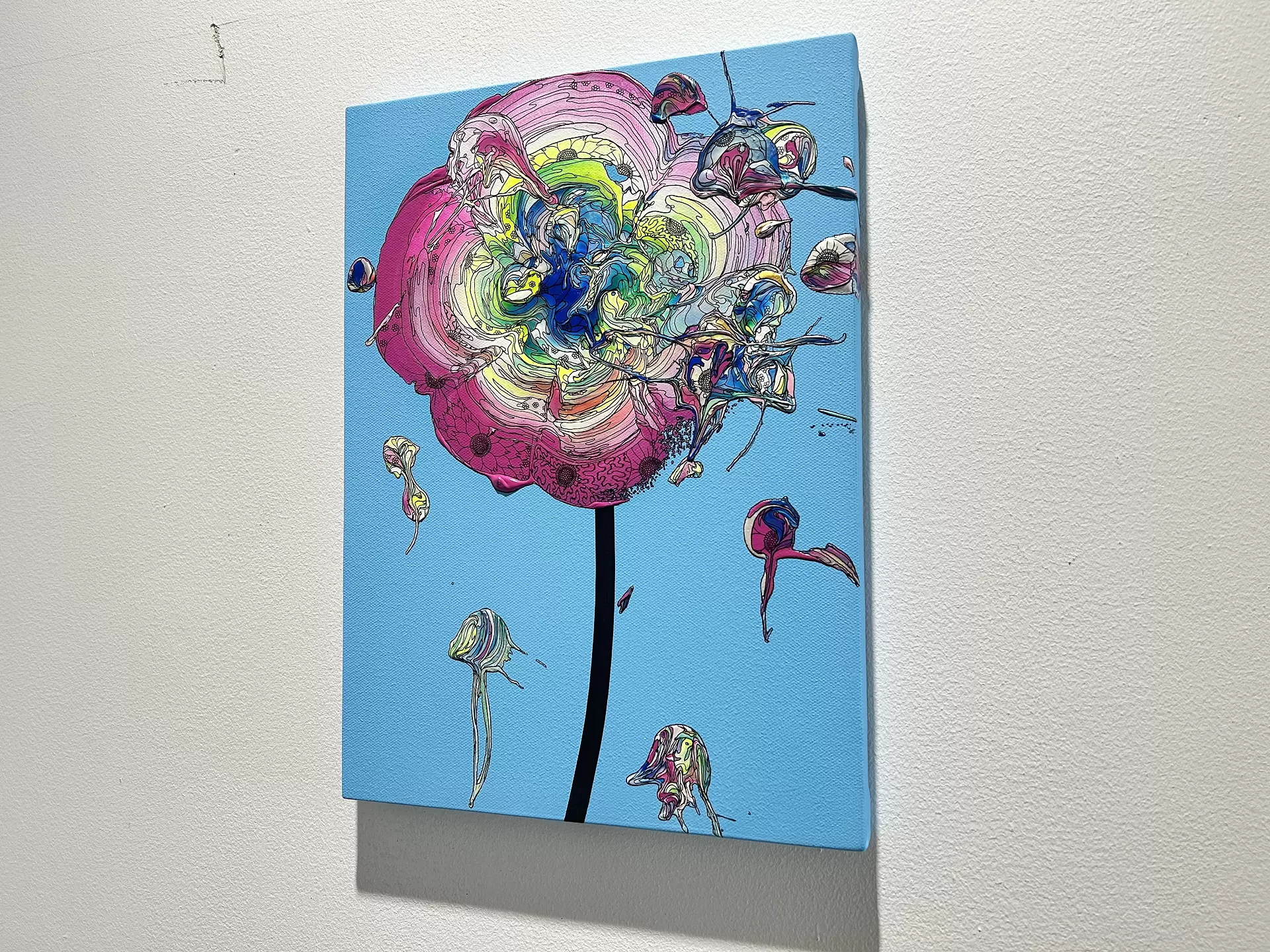 Abstract Single Flower 240720 (Sky Blue x Pink) by yutaokuda