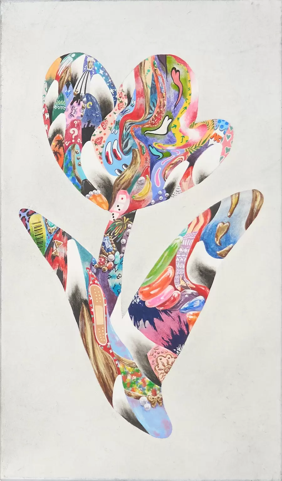 絵画『鱗』 開運風水アート】龍と人魚 宇宙でダンス＊虹色の鱗