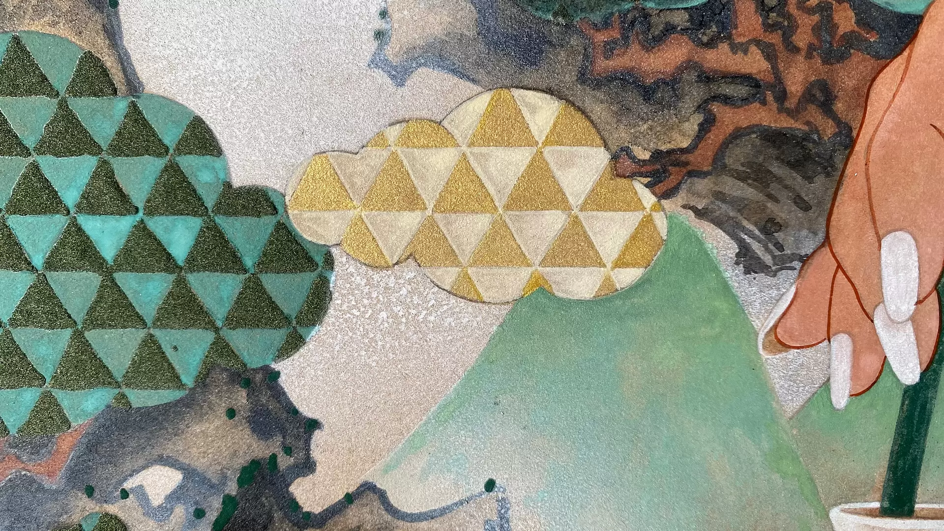山水絵 肉筆 水墨山水画【風水山水図】新築 新宅 引越 吉祥絵画 縁起物