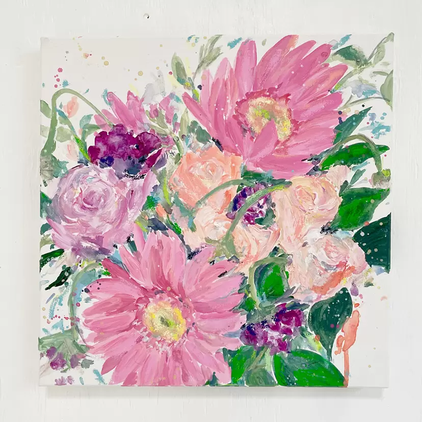 Digital Download Art Print, Flowers and Bees in a Meadow