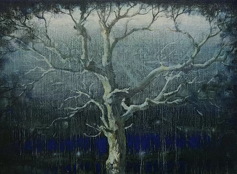 Premonition: Trees and Particles of Light by takashi  hosokawa
