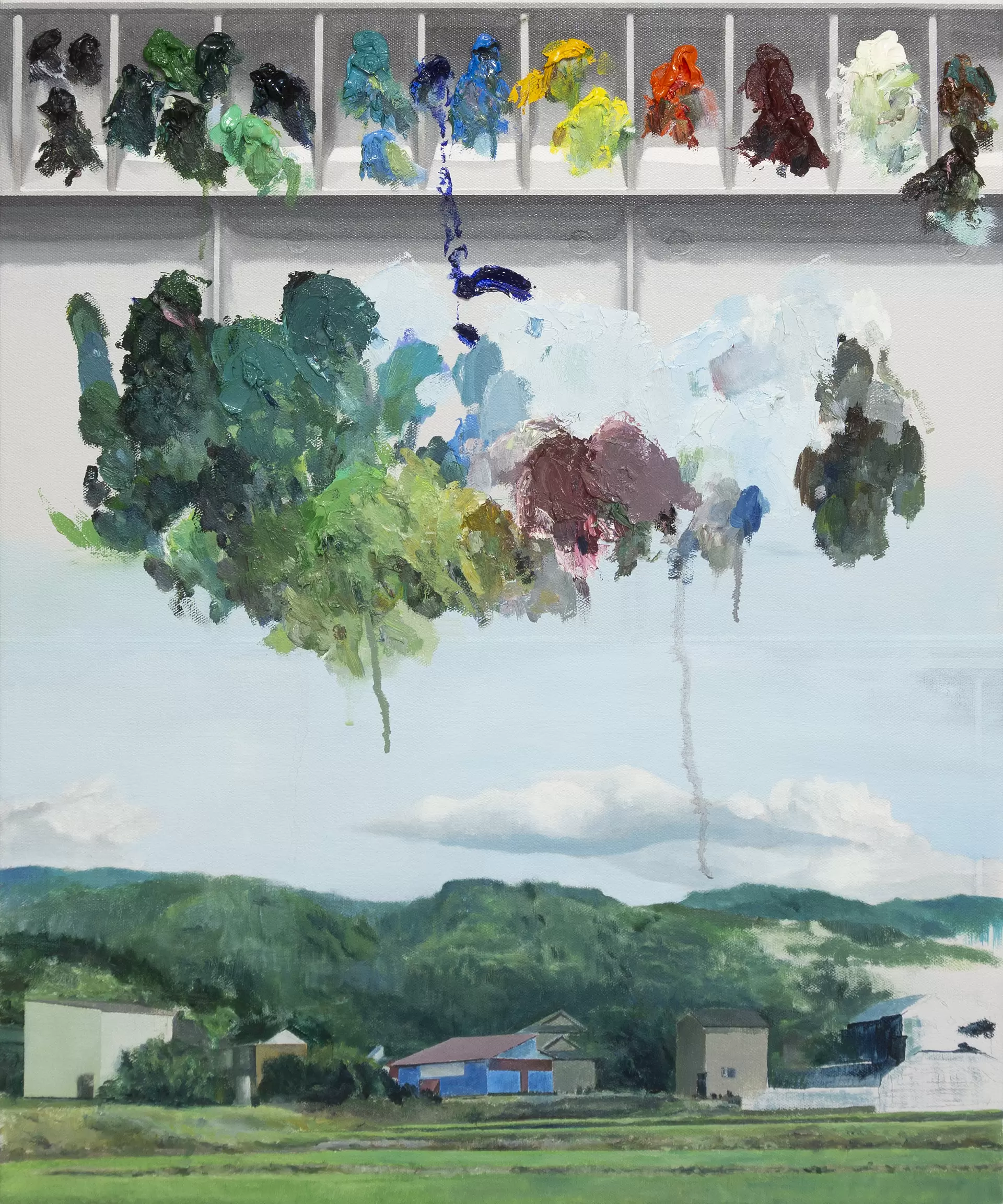 絵画　【山々の水に満たされ貯まりゆく】 structure ⅩⅫ(landscape) by 奥山 鼓太郎 | 現代アートの販売・通販