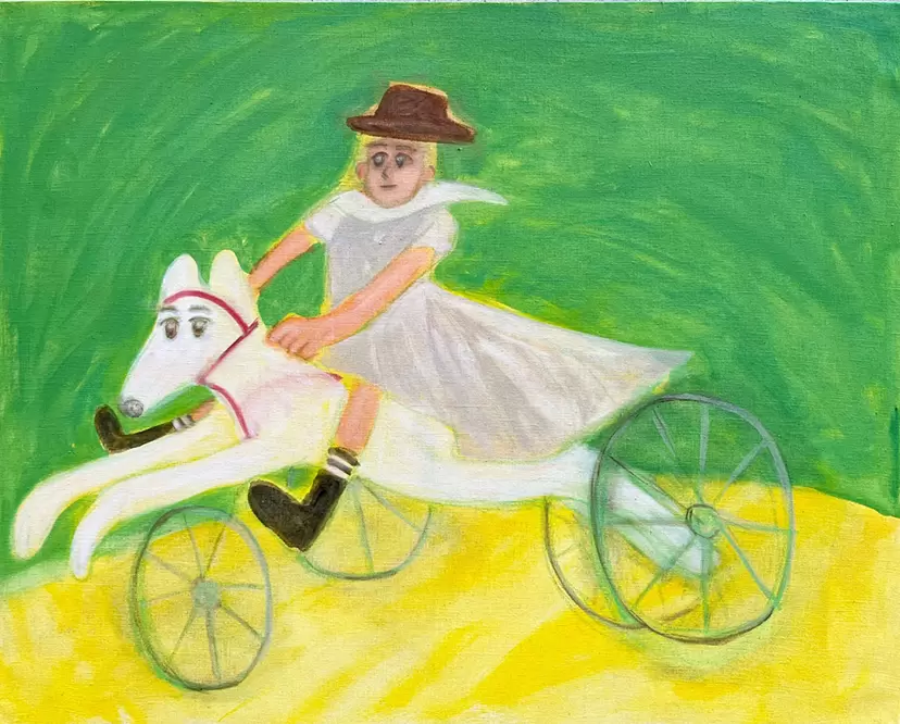 Dog and child on a four-wheeler by Suzuki Sora