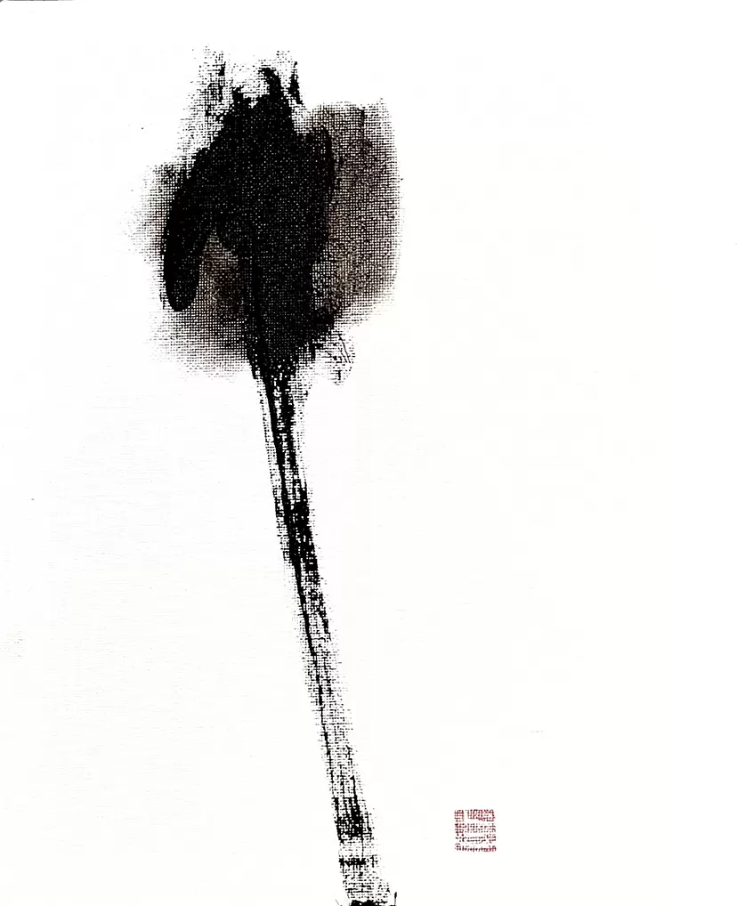 水彩アート「初雪」1点物、手描き、真筆 水彩色鉛筆】ペチュニアのイラストメッセージカードを描く