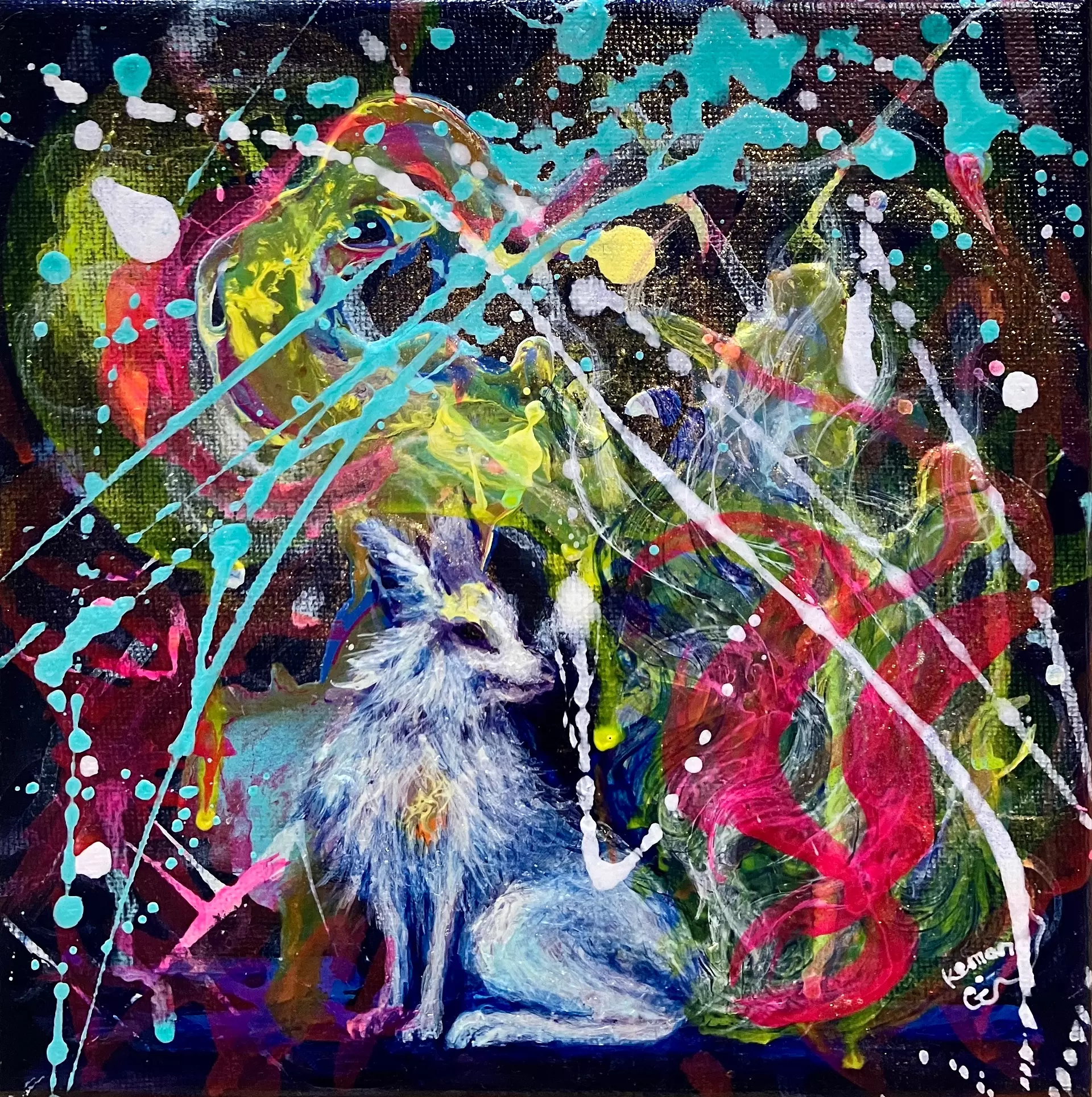No.528 F4キャンバスアクリル画 原画 鹿神 開運絵画　神獣 豊穣の神使 by kemono gallery | 現代アートの販売・通販 | ArtSticker