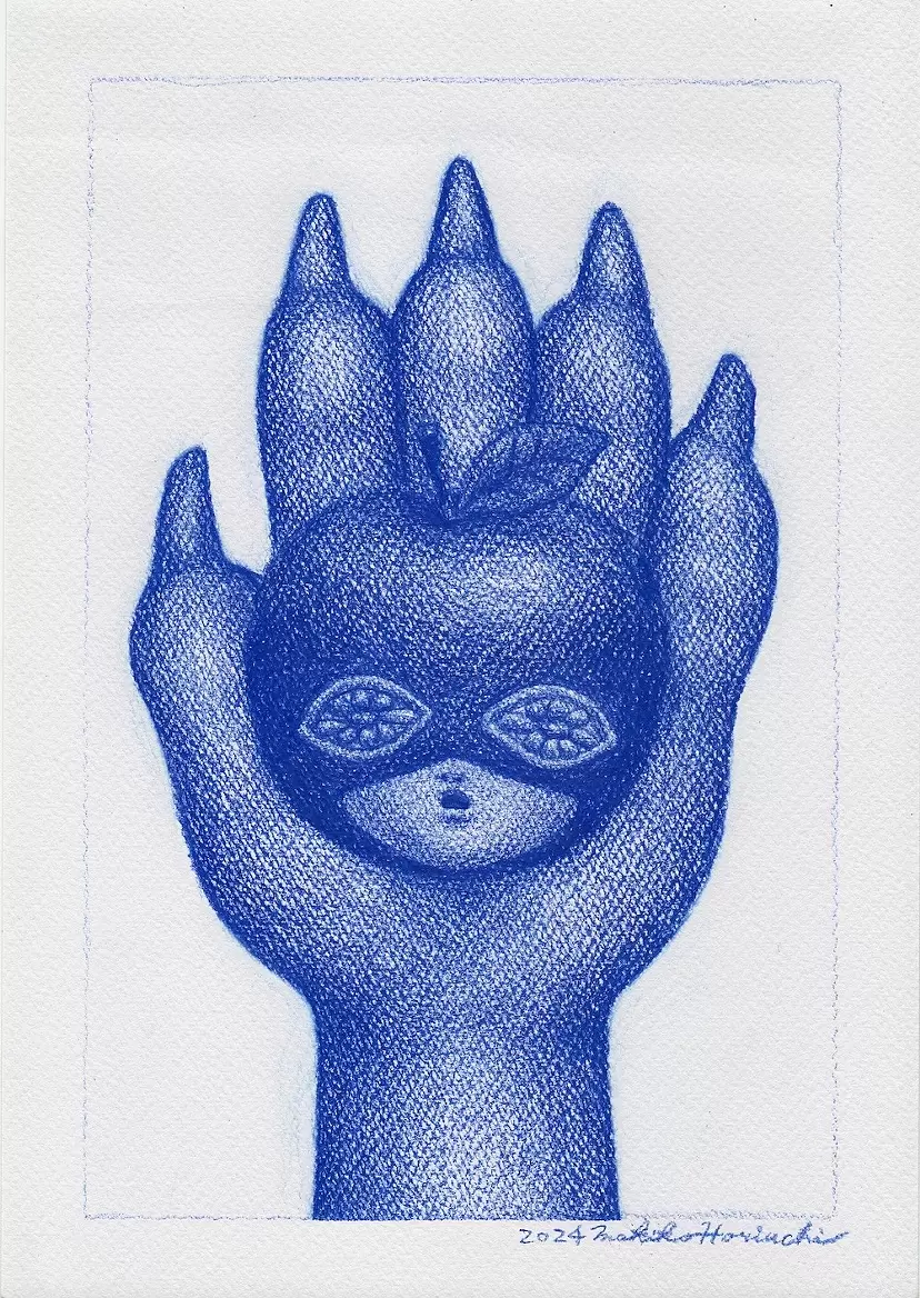 sketch〈apple head〉 by Makiko Horiuchi